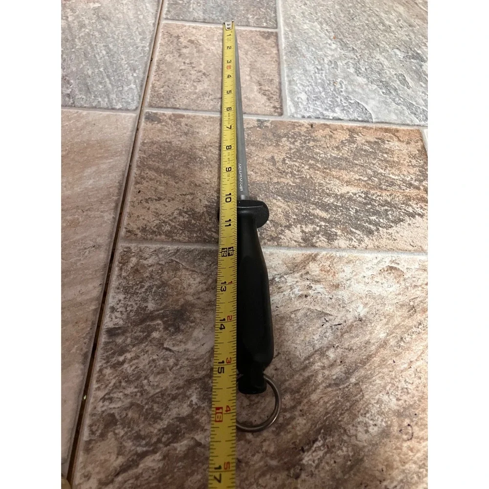 Solingen Germany Chrome Vanadium 10 Inch Knife Honing Sharpening Steel Rod Black